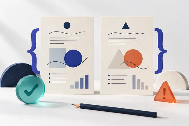 Two alternative approaches shown as comparison sheets.